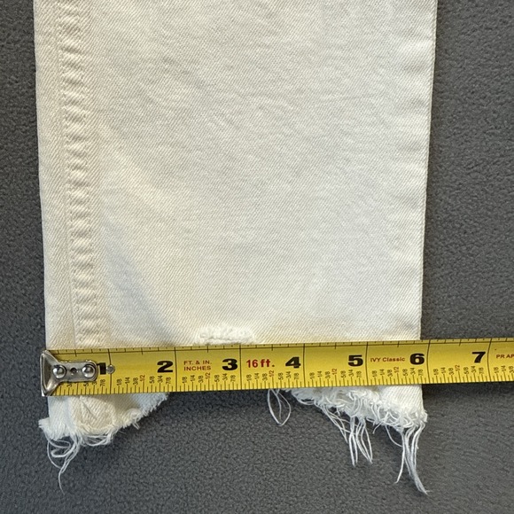 Mother Jeans Womens 29 Ivory Flirt Chew Unnatural Acts Mid Rise Distressed - Picture 12 of 14